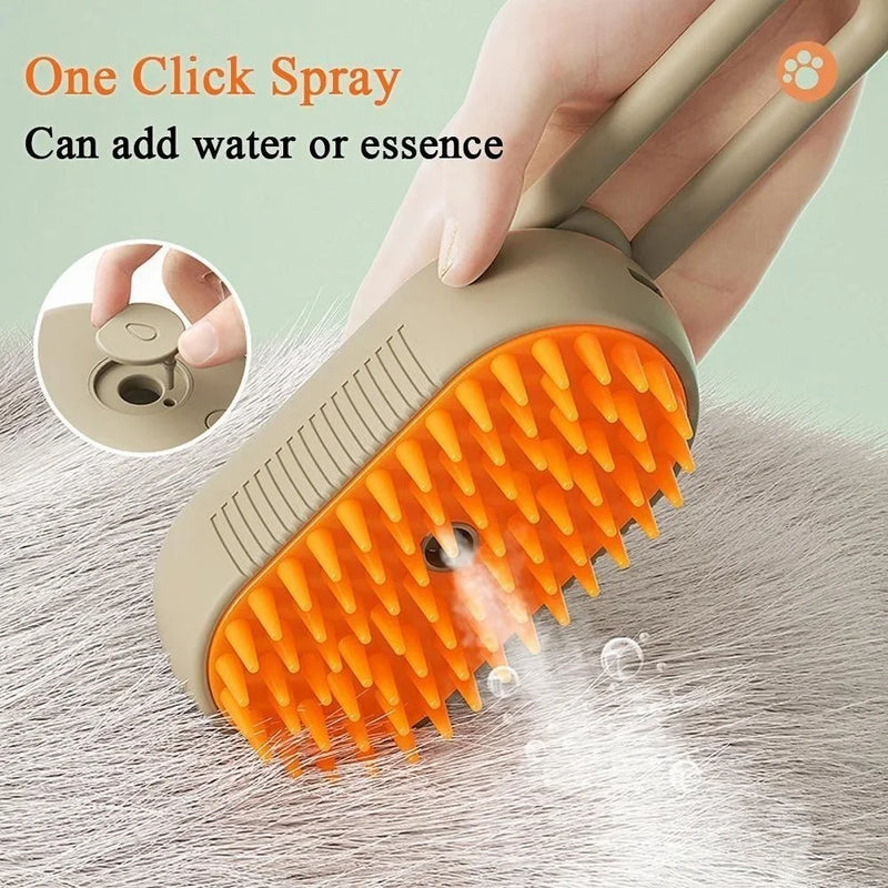 Escova A Vapor Para Gatos E Cães 3 Em 1 Escovas Elétricas De Pêlos Pentes De Massagem Animais De Estimação Remoção