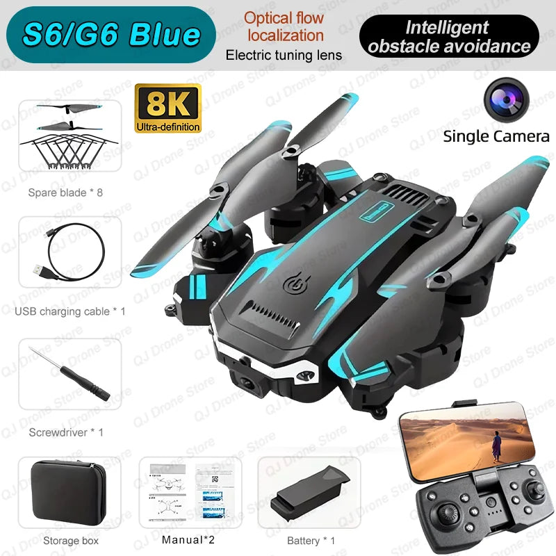 Drone Aéreo 5000M Novo G6 Profissional Dobrável Quadricóptero Drone Aéreo S6 Câmera HD GPS RC Helicóptero FPV WIFI Brinquedo