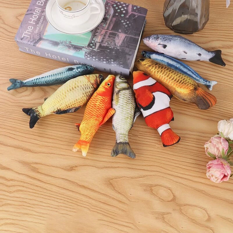 Brinquedo de pelúcia para animais de estimação, pelúcia em forma de peixe
