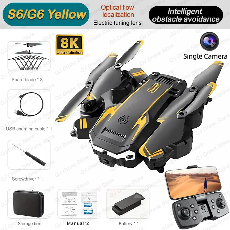 Drone Aéreo 5000M Novo G6 Profissional Dobrável Quadricóptero Drone Aéreo S6 Câmera HD GPS RC Helicóptero FPV WIFI Brinquedo