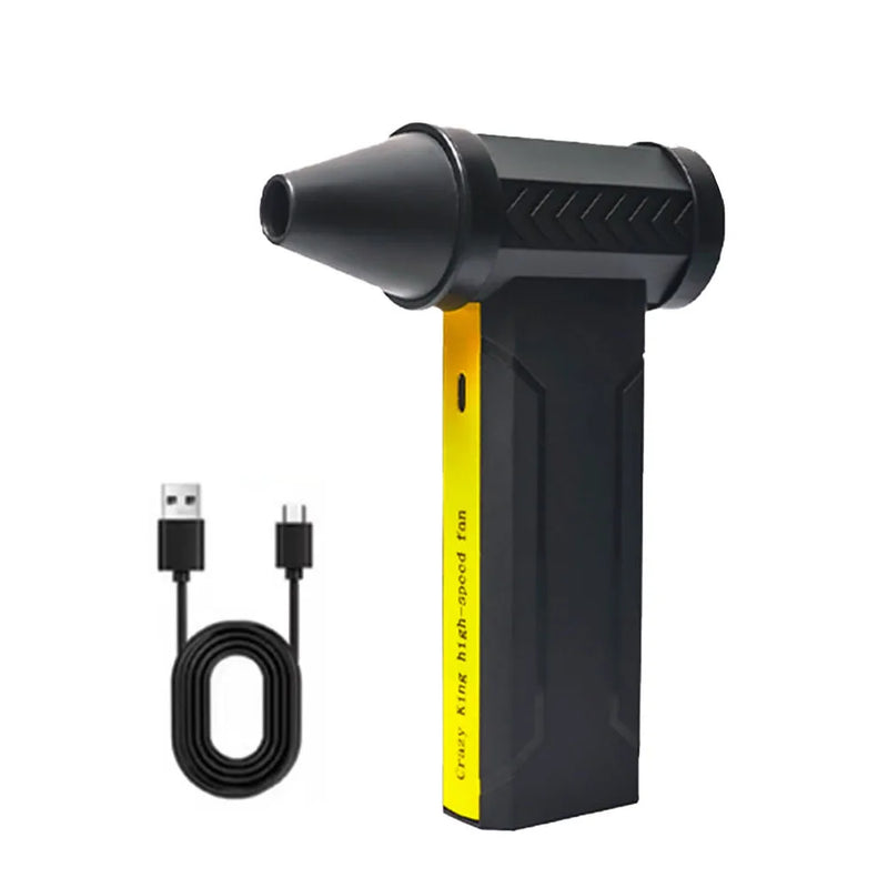 Ventilador turbo elétrico, Motor sem escovas de 160000 RPM, 350 g de empuxo, soprador a bateria, ventilador turbo de alta velocidade, soprador de pó potente recarregável por USB