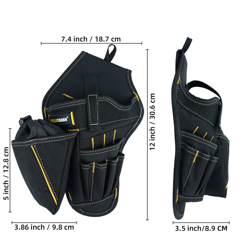 Coldre para furadeira e chave de impacto com bolsa para brocas Coldre de impacto resistente para cinto de ferramentas