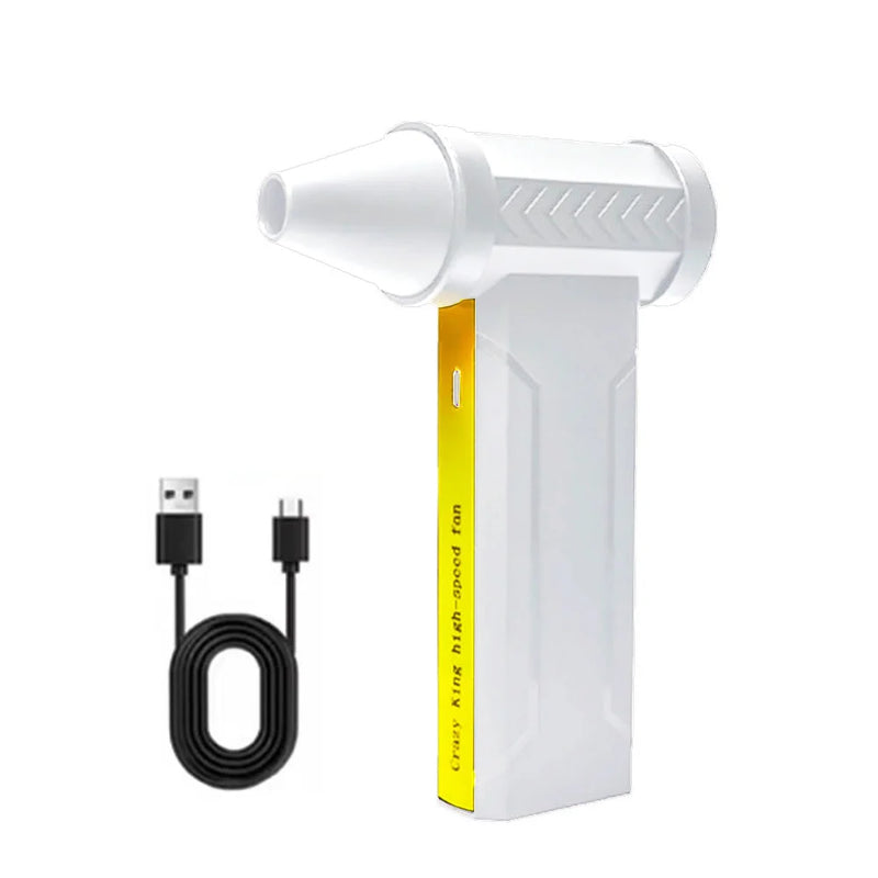 Ventilador turbo elétrico, Motor sem escovas de 160000 RPM, 350 g de empuxo, soprador a bateria, ventilador turbo de alta velocidade, soprador de pó potente recarregável por USB