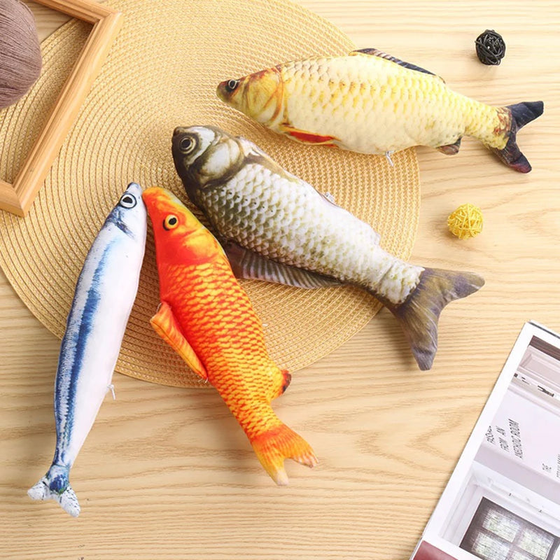 Brinquedo de pelúcia para animais de estimação, pelúcia em forma de peixe