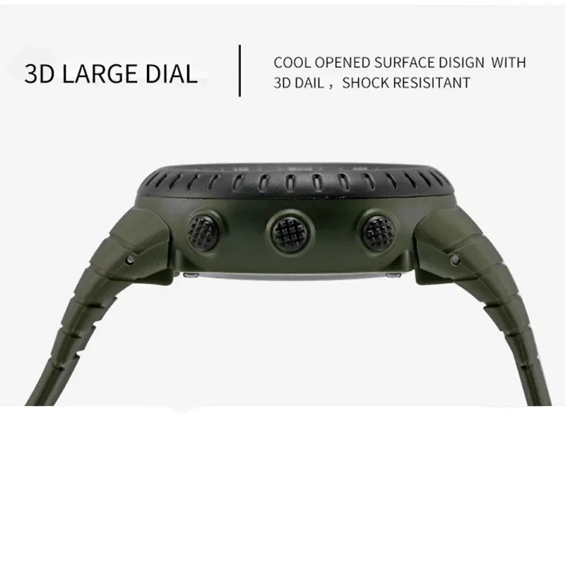 Relógio eletrônico masculino SMAEL para esportes ao ar livre, à prova d'água, mostrador grande, digital, LED, alarme, relógio digital 1237, relógio esportivo
