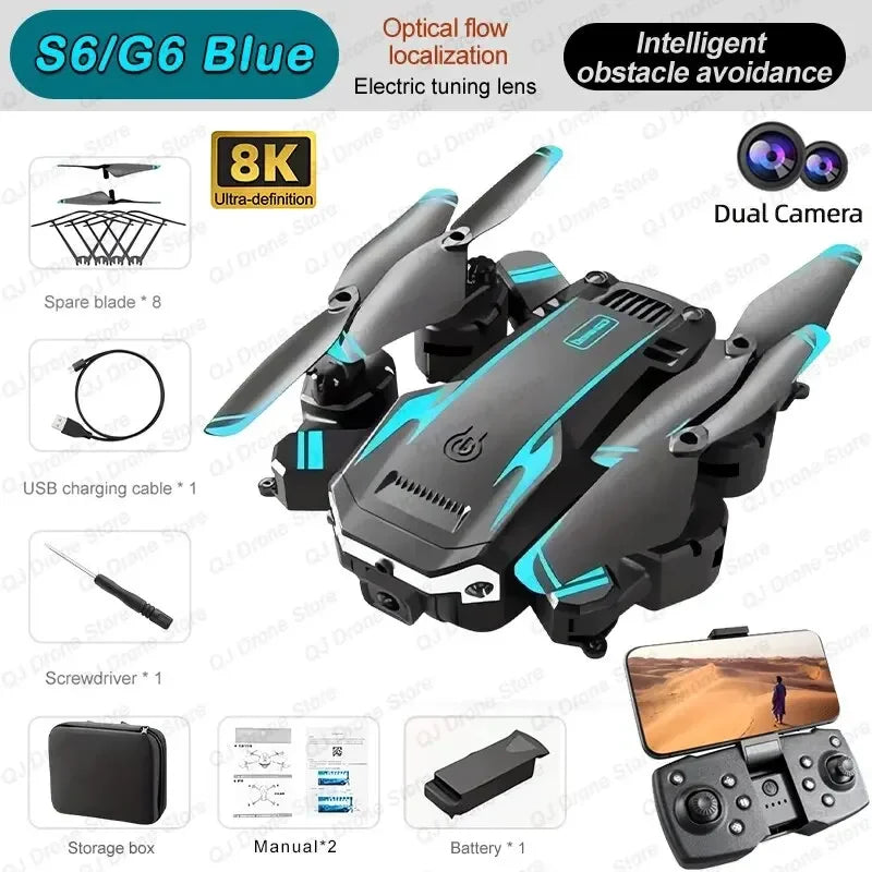 Drone Aéreo 5000M Novo G6 Profissional Dobrável Quadricóptero Drone Aéreo S6 Câmera HD GPS RC Helicóptero FPV WIFI Brinquedo