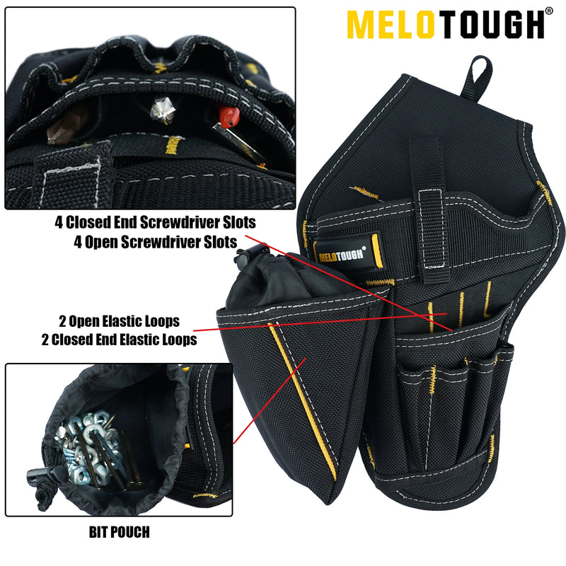 Coldre para furadeira e chave de impacto com bolsa para brocas Coldre de impacto resistente para cinto de ferramentas