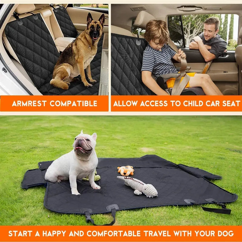 Capa protetora para assento traseiro de carro para cachorro, à prova d'água, resistente à sujeira, capa para assento de animal de estimação, alça de ombro preta, rede, colchão de viagem para animais de estimação