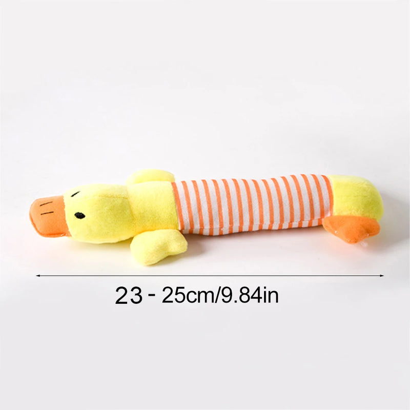 Elefante de pelúcia fofo, pato, porco, cachorro, gato, brinquedo com som de guincho, lã engraçada, durável, brinquedo para molares, adequado para todos os animais de estimação