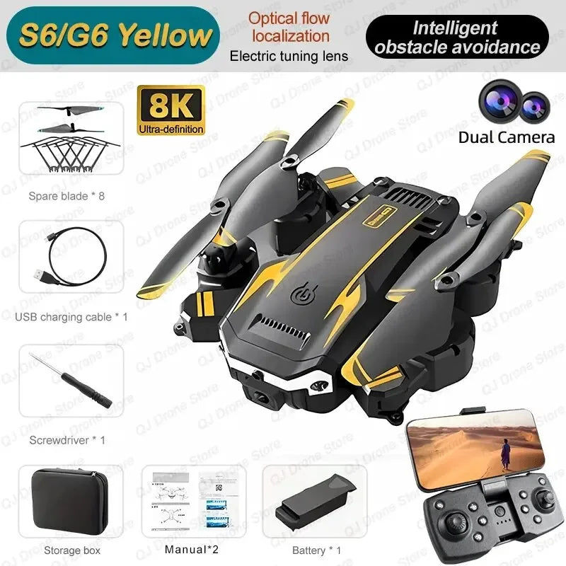 Drone Aéreo 5000M Novo G6 Profissional Dobrável Quadricóptero Drone Aéreo S6 Câmera HD GPS RC Helicóptero FPV WIFI Brinquedo