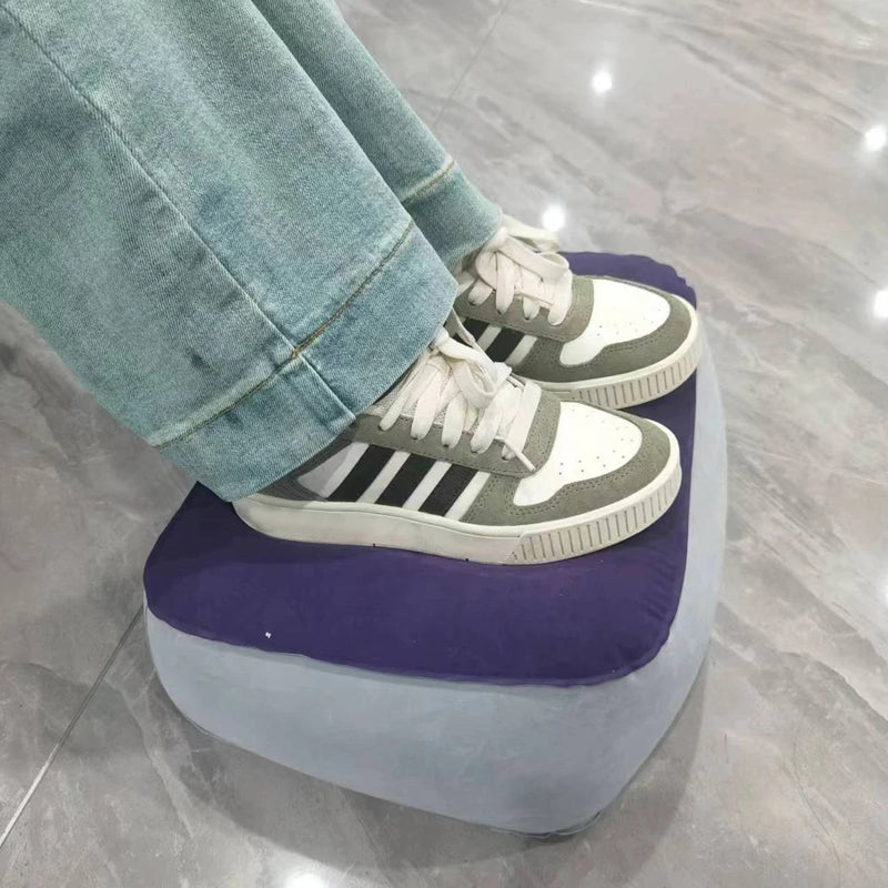 Almofada inflável para apoio de pés em PVC, almofada de ar para descanso de pés, para viagens, escritório, casa, pernas para cima, relaxante, ferramentas para os pés, embaixo da mesa